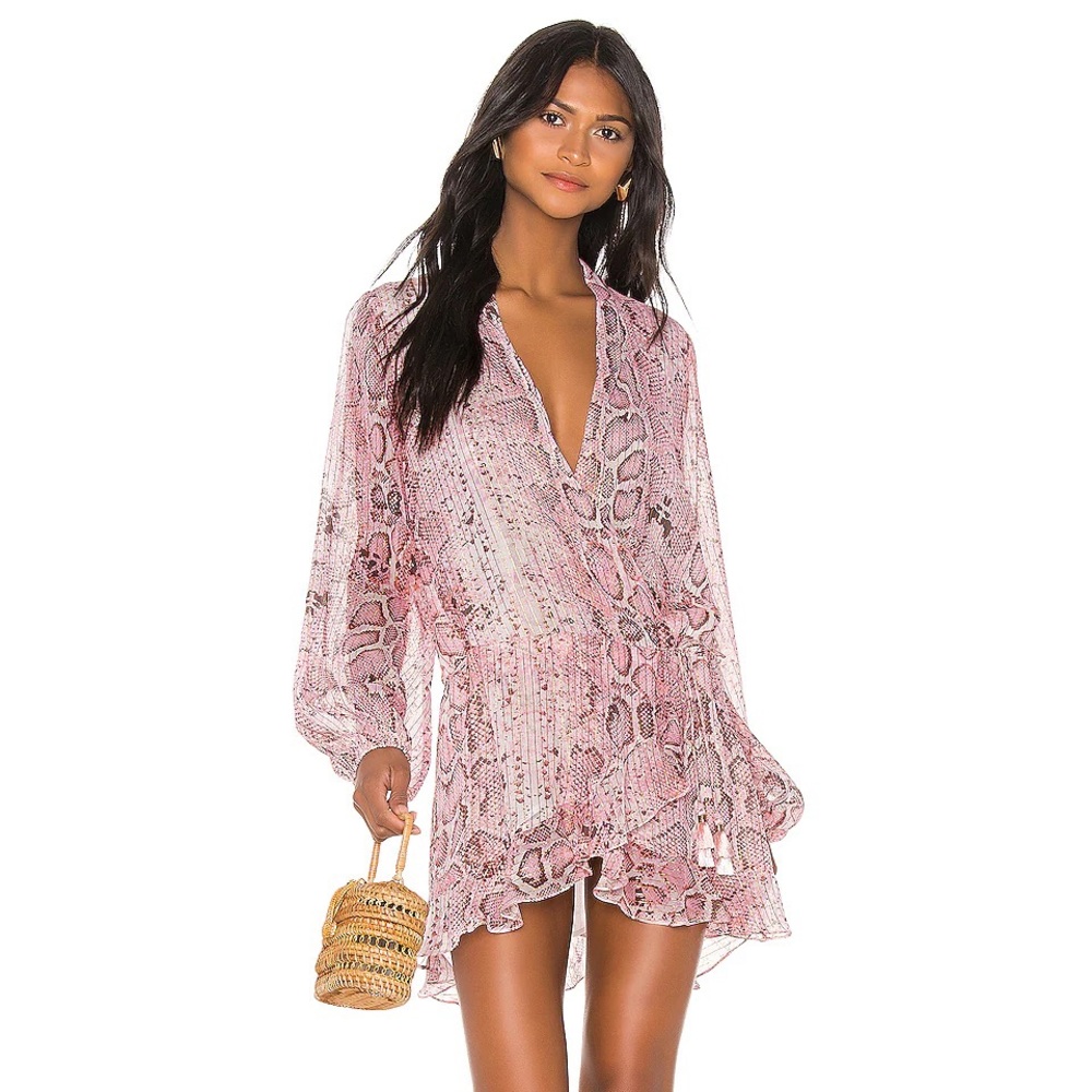 Rococo Sand Revolve Lexi pink snake dress XS